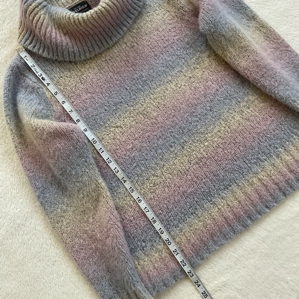 Vintage Woolrich Pastel Rainbow Stripe Turtleneck Sweater Medium Wool Blend - Picture 15 of 15